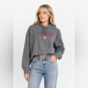 Nike Oklahoma Sooners Cropped Hoodie Gray Women’s Small Pullover Sweatshirt